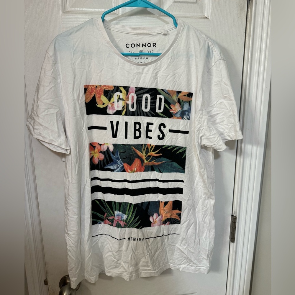 White Good Vibes Shirt Size XL